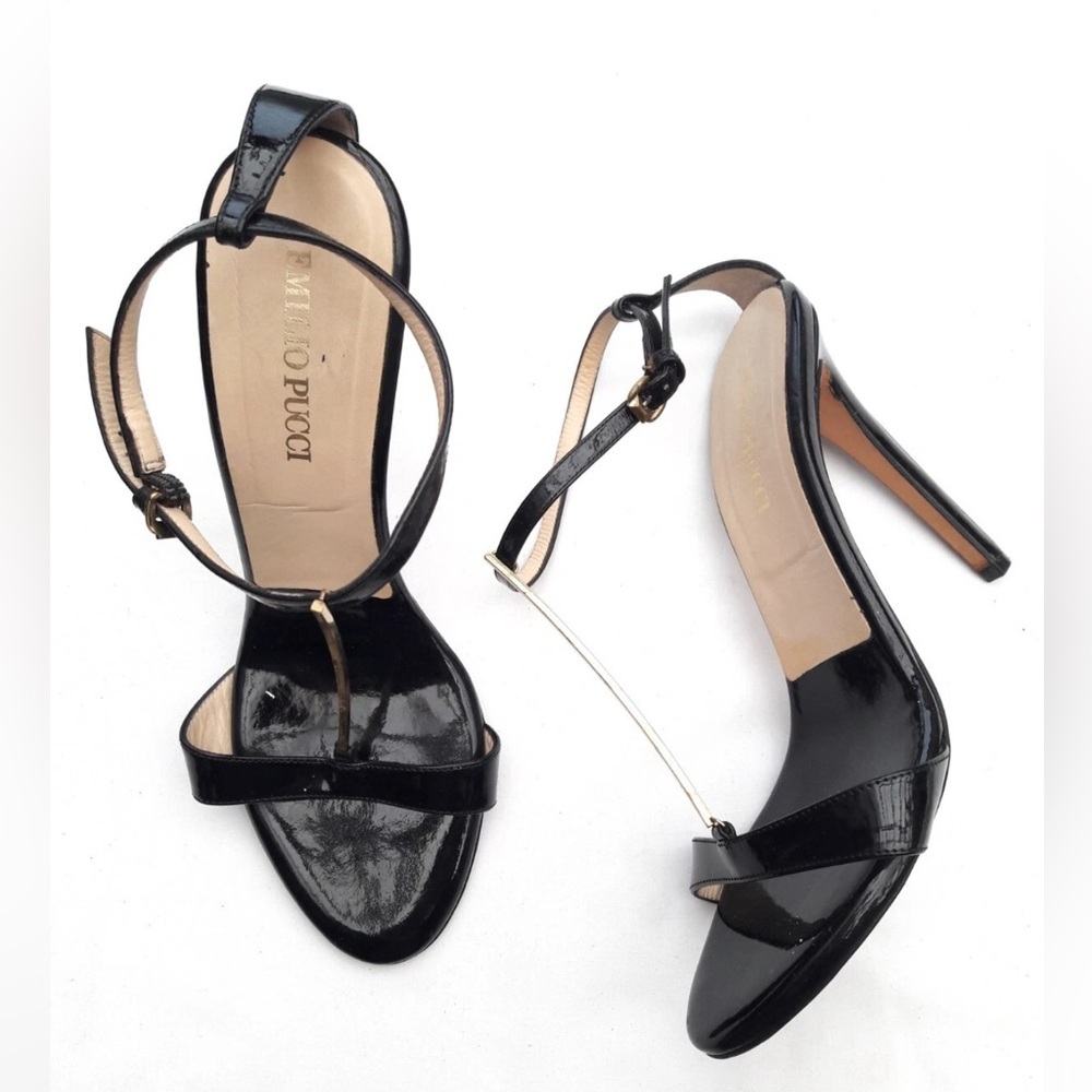 Emilio Pucci Sexy Strappy Black Heels Size 39